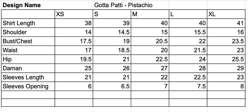 Gotta Patti Pistachio - Stitched
